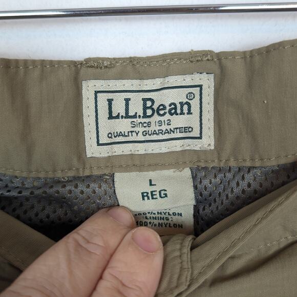 L.L. Bean Mens Shorts Vintage Tan Khaki Outdoor Cargo Shorts Size L - Picture 6 of 7